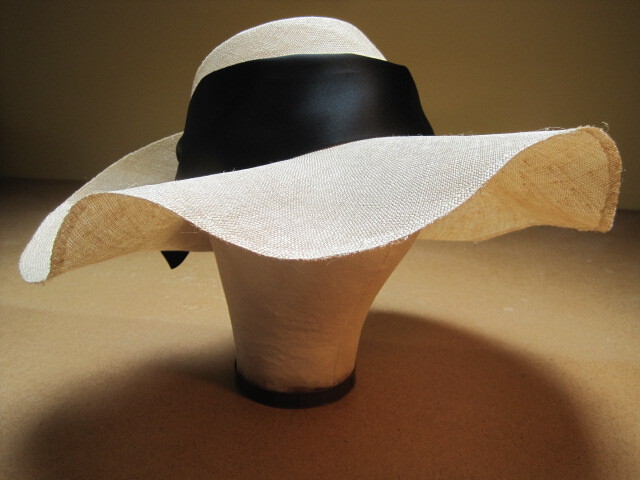 Tan Straw Wide Bow Back